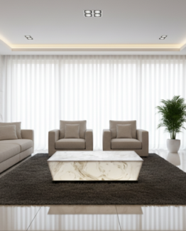 Coffee Table White Onyx Design