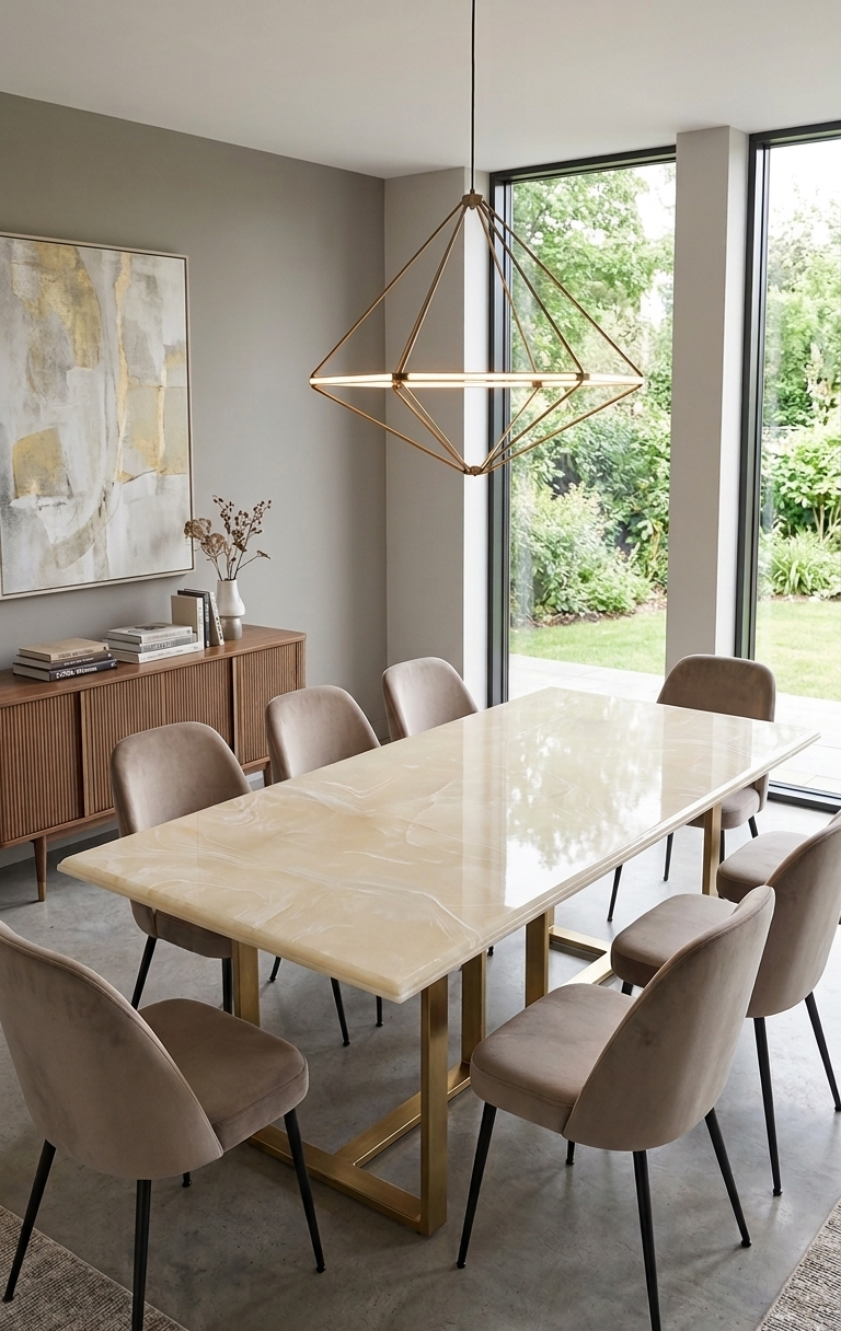 Honey Onyx Dining Table