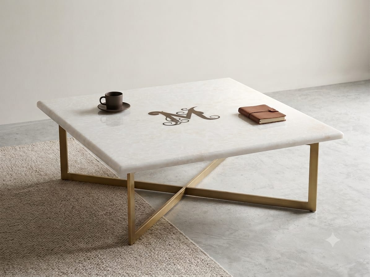SS Coffee Table with Inlay Design